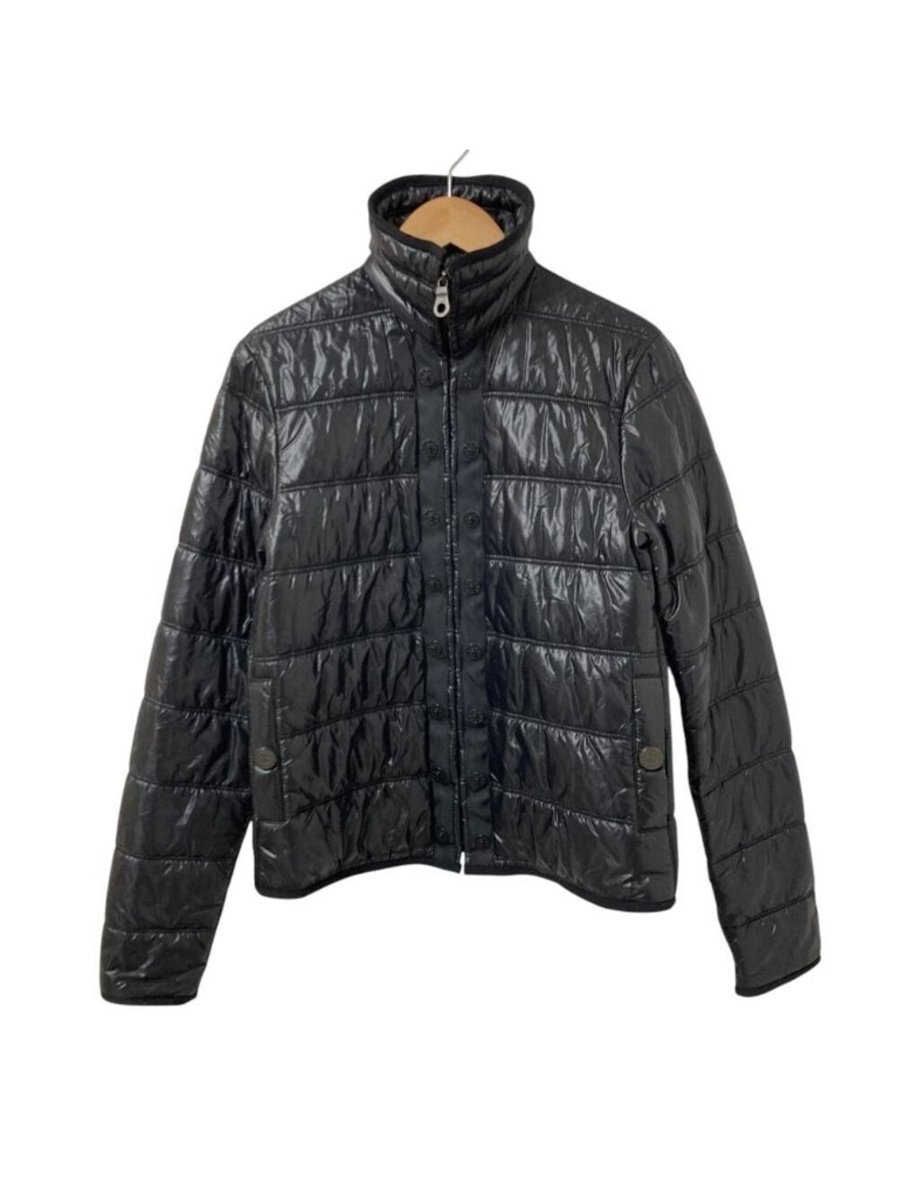 Chanel CC Logo Button Padded Jacket 36 Black